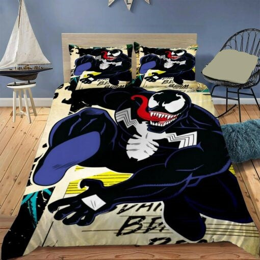 Venom Bedding Set MV Venom Jumping Comic Style Duvet Covers