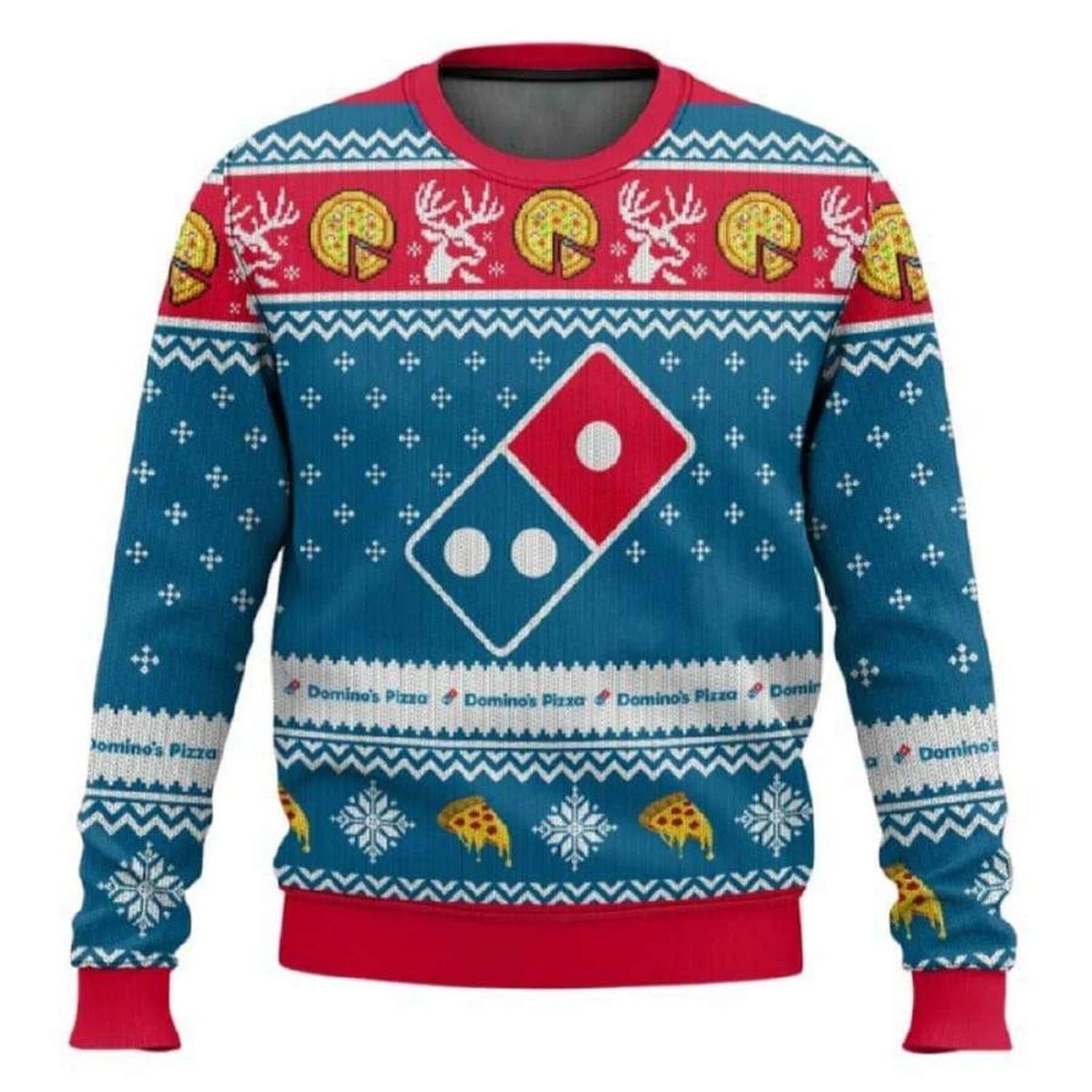 Dominos Pizza Ugly Christmas Sweater