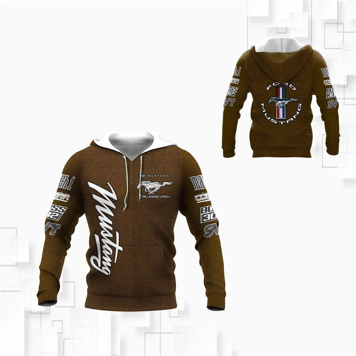 Ford Mustang Shirt 929,   3d Hoodie Zip Hoodie