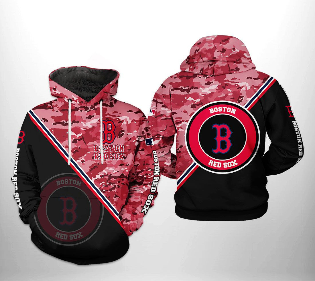Boston Red Sox MLB Camo Team 3D All Over Print Hoodie & Zip Hoodie