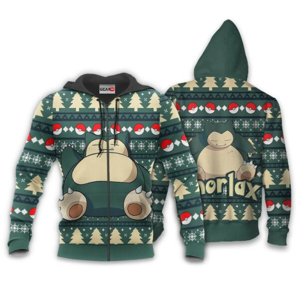 Snorlax Anime Pokemon Ugly Christmas Sweater 1k937 Graphic Outfits Aop 3d Hoodie Zip Hoodie 2691