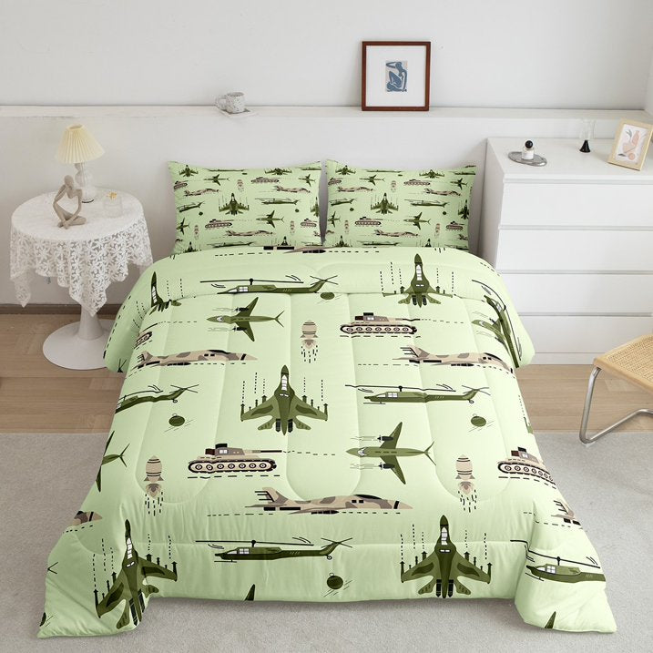 Veteran Bedding Set Camouflage Airplane Military Vehicle Duvet Covers