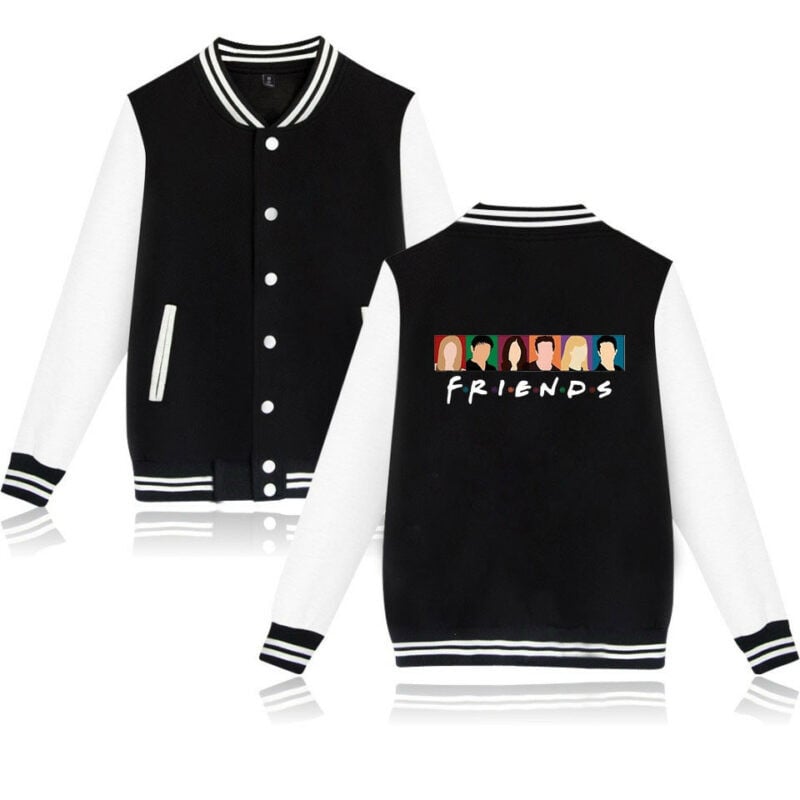 Friends Baseball Jacket How You Doin Print Fashion Design Slim Fit College Varsity Jacket Brand Stylish Sweatshirt Veste Homme