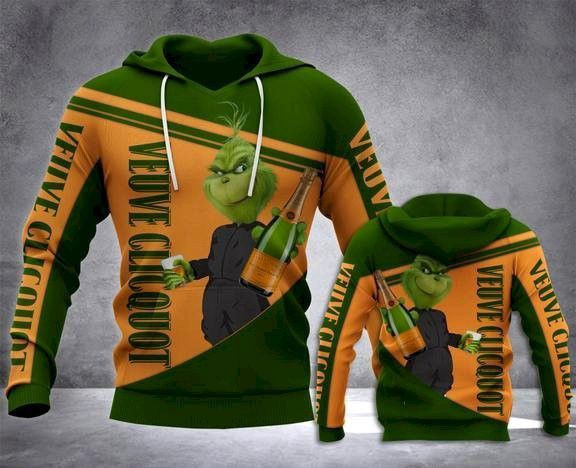 Grinch Veuve Clicquot 3D All Over Print Hoodie & Zip Hoodie