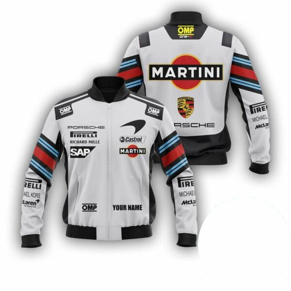 Personalized Porsche Martini Racing Bomber Jacket 843 127
