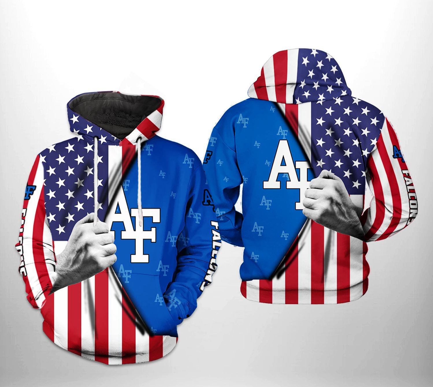 Air Force Falcons US FLag 3D All Over Print Hoodie & Zip Hoodie