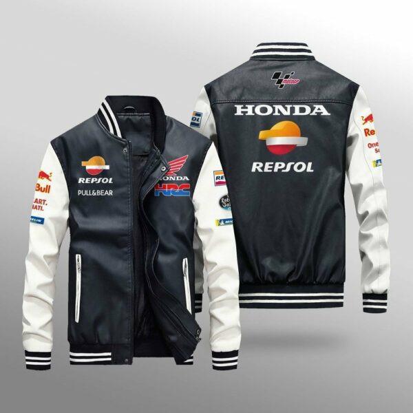 Motogp Repsol Honda Team Hrc Leather Bomber Jacket 75