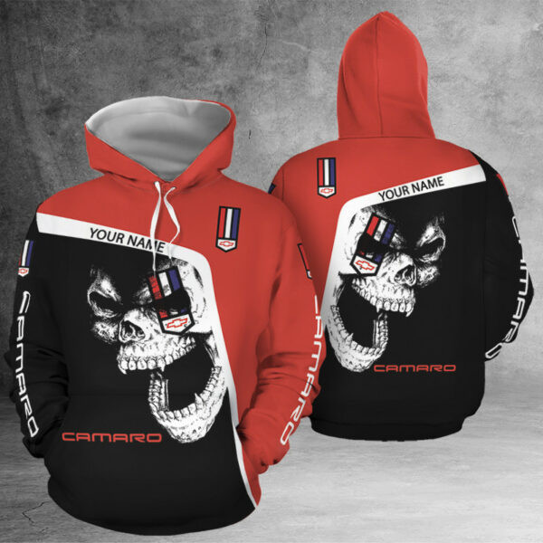 Custom Name Chevrolet Camaro Skull Hoodie 1121 1303