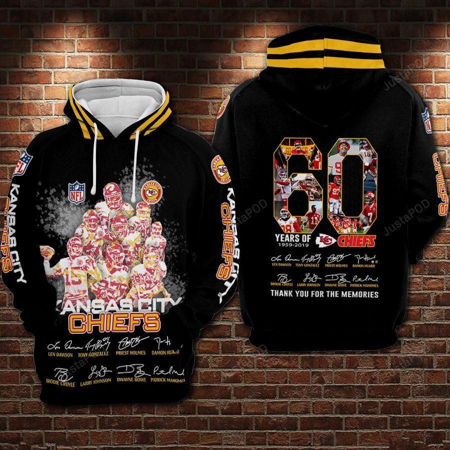 Kansas City Chiefs Football Black 3D All Over Print Hoodie & Zip Hoodie