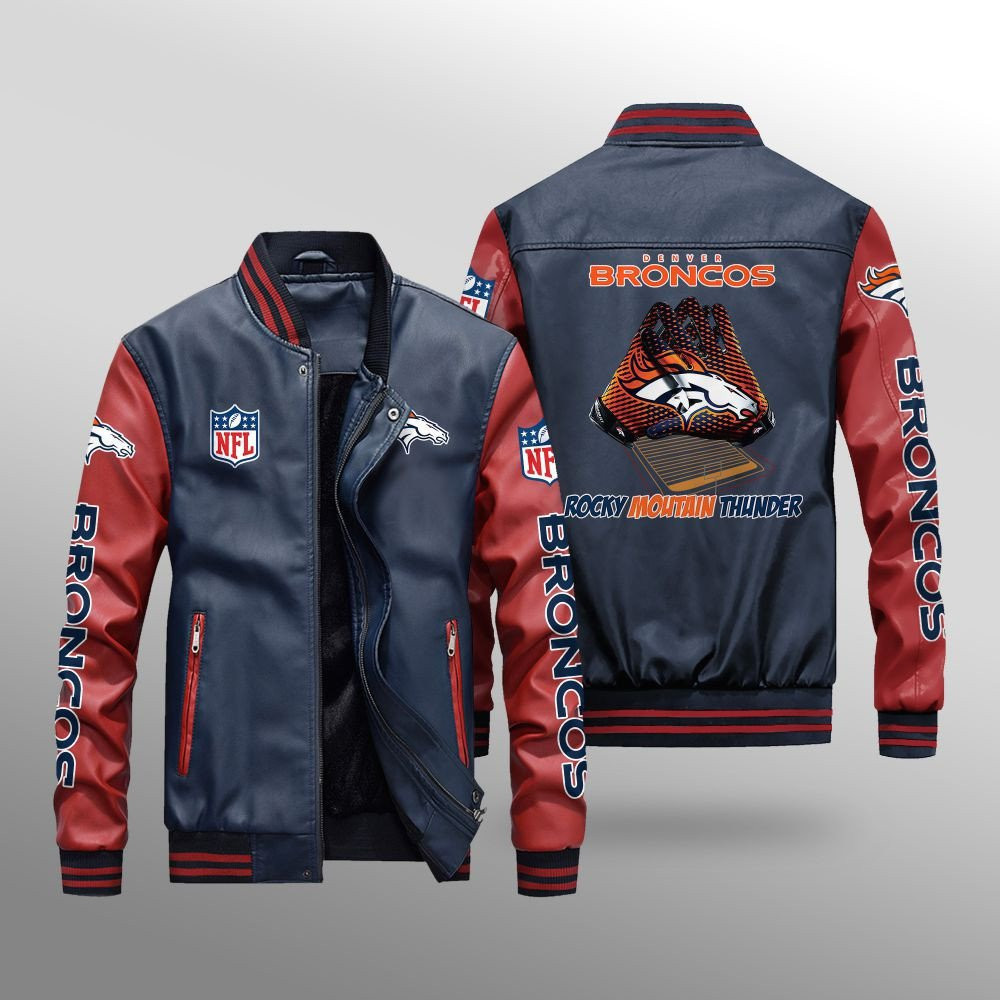Denver Broncos Leather Bomber Jacket BG16