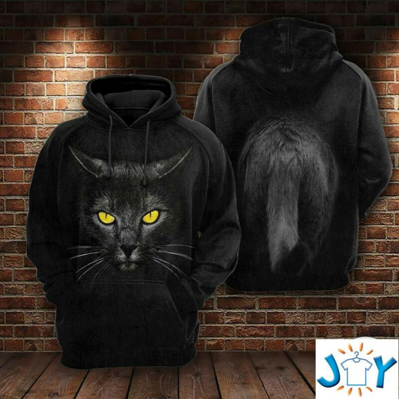 Angry Black Cat 3d All Over Print Hoodies