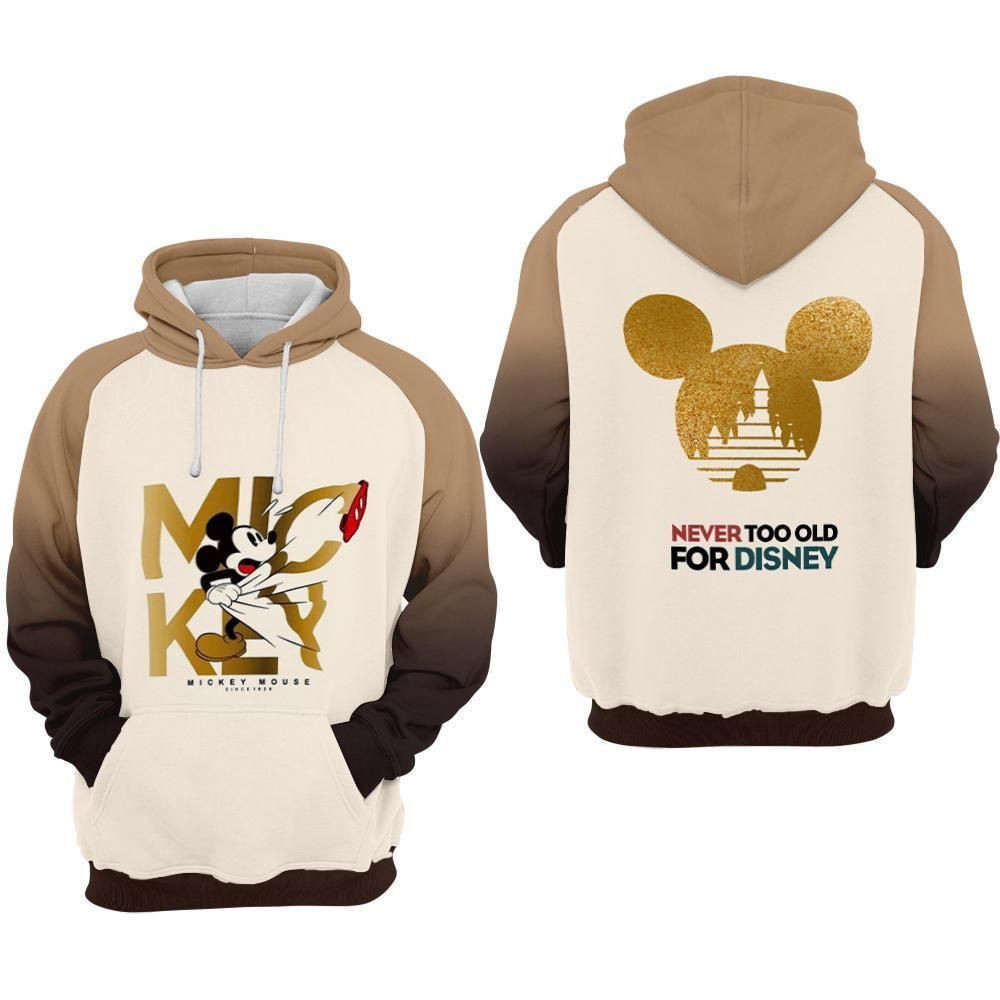 Mickey Mouse Never Too Old For Over Print 3d Hoodie Zip Hoodie 654