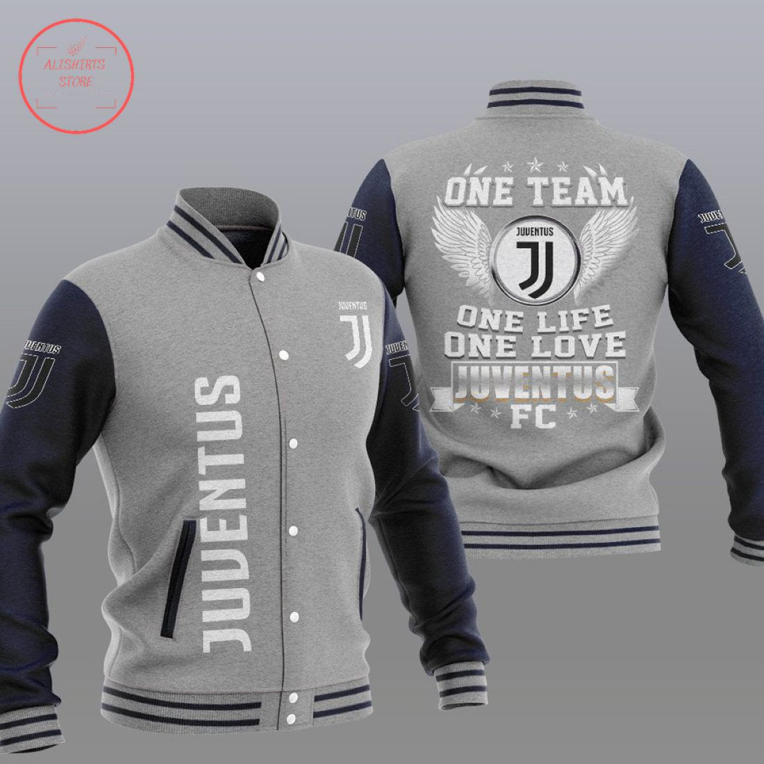 Juventus FC Grey One Team Baseball Jacket