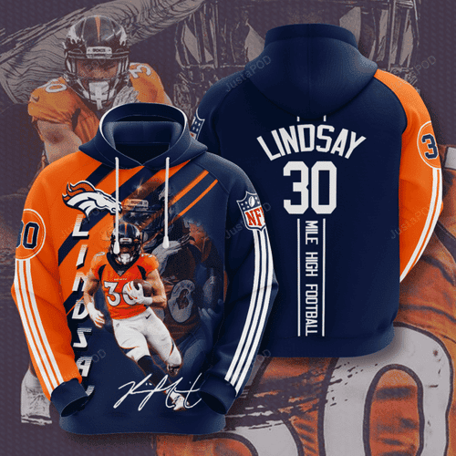 Denver Broncos Phillip Lindsay 3D All Over Print Hoodie & Zip Hoodie