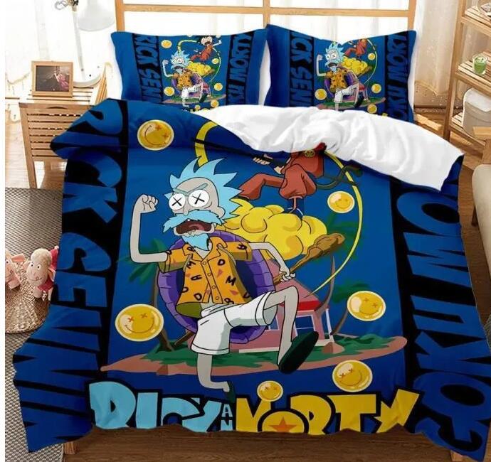 Rick And Morty Bedding Set Rick And Morty Crosses Over Dragonball Duvet Covers