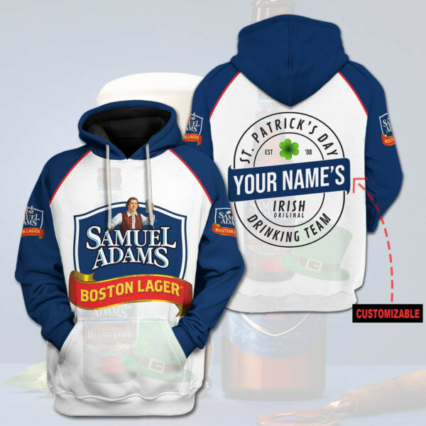 Custom Name Samuel Adams Beer Hoodie, Irish Drinking Team Trending Hoodie 517 369