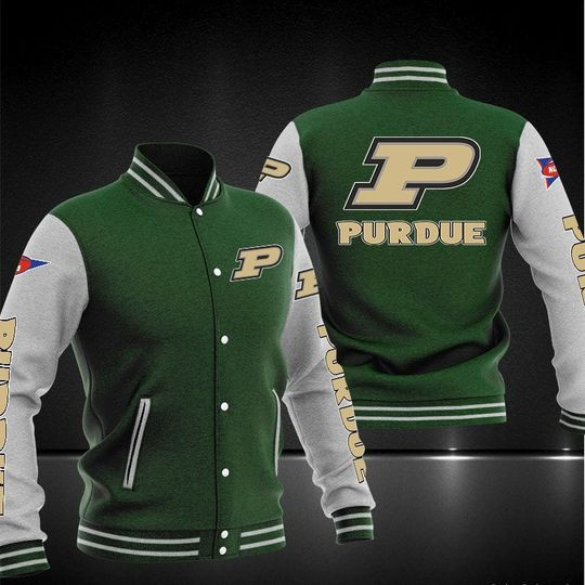 Purdue Boilermakers Green Baseball Jacket