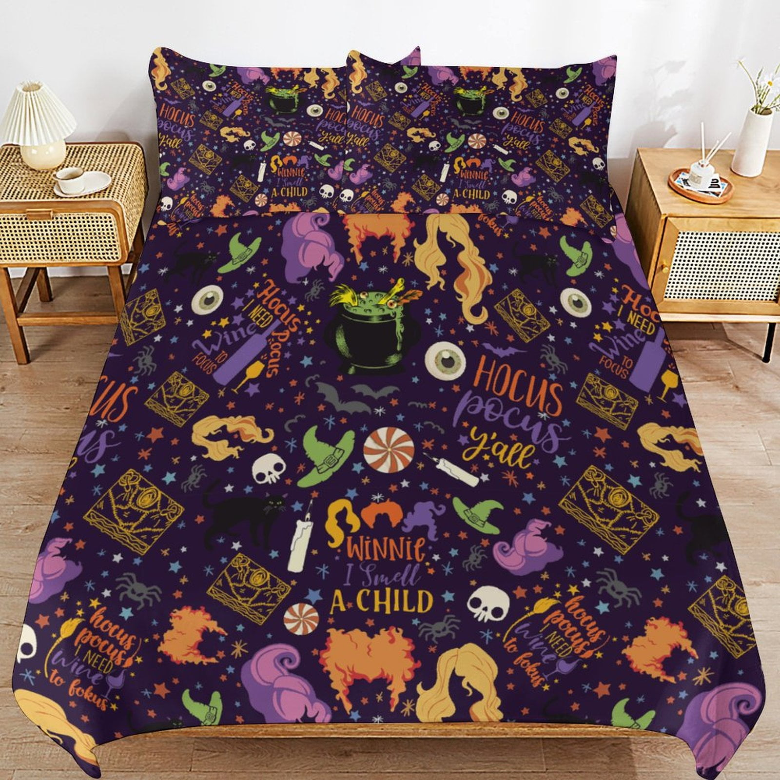 Hocus Pocus Bedding Set Hocus Pocus Witch Items Pattern Duvet Covers