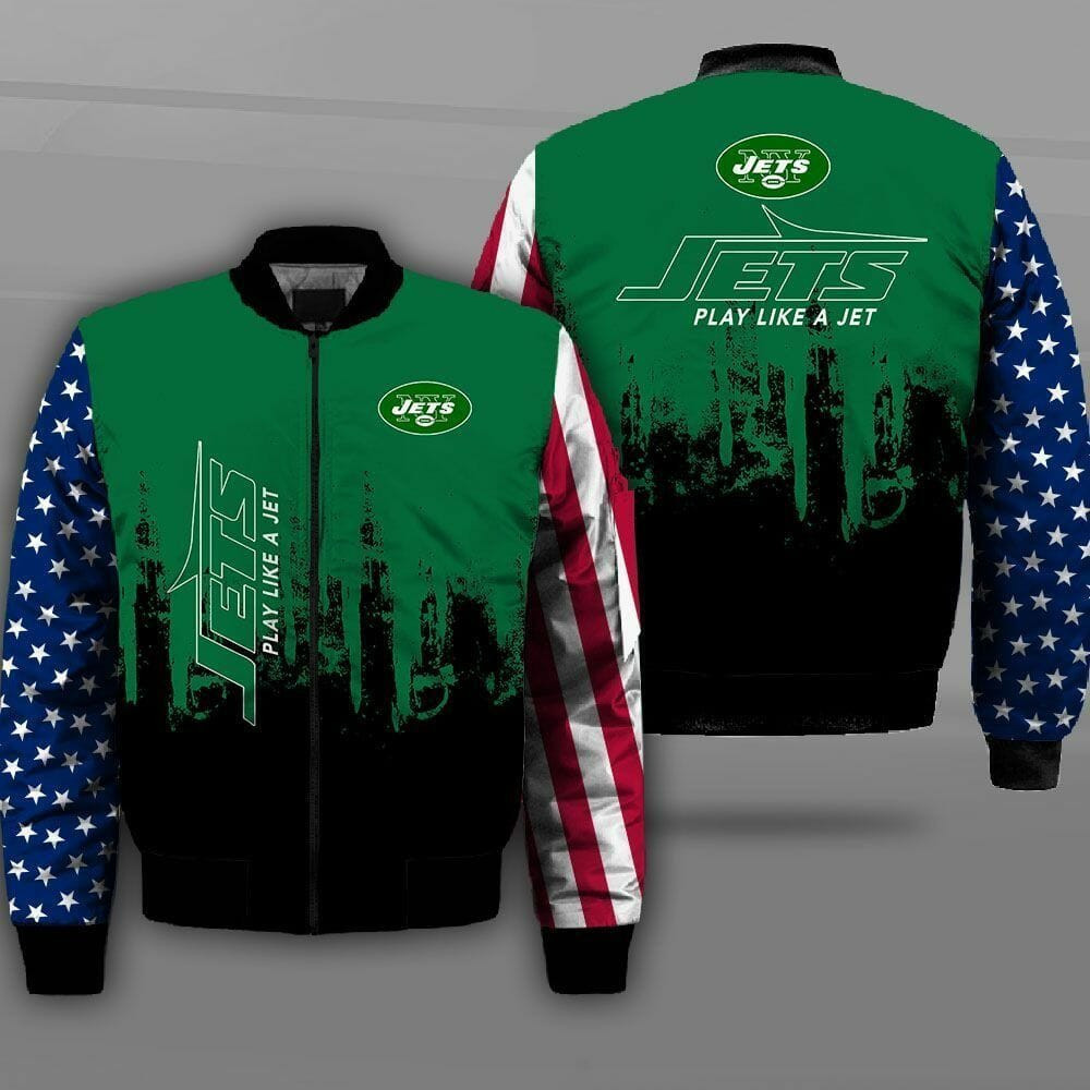 New York Jets Green Black Bomber Jacket V3