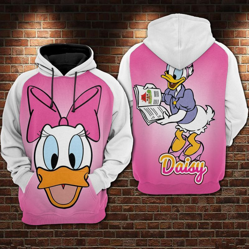 Daisy Duck Reading Over Print 3d Hoodie Zip Hoodie
