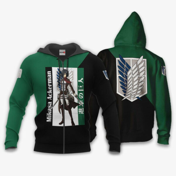 Mikasa Ackerman Attack On Titan Anime 3k211 Cartoon 3d Hoodie Zip Hoodie 2455