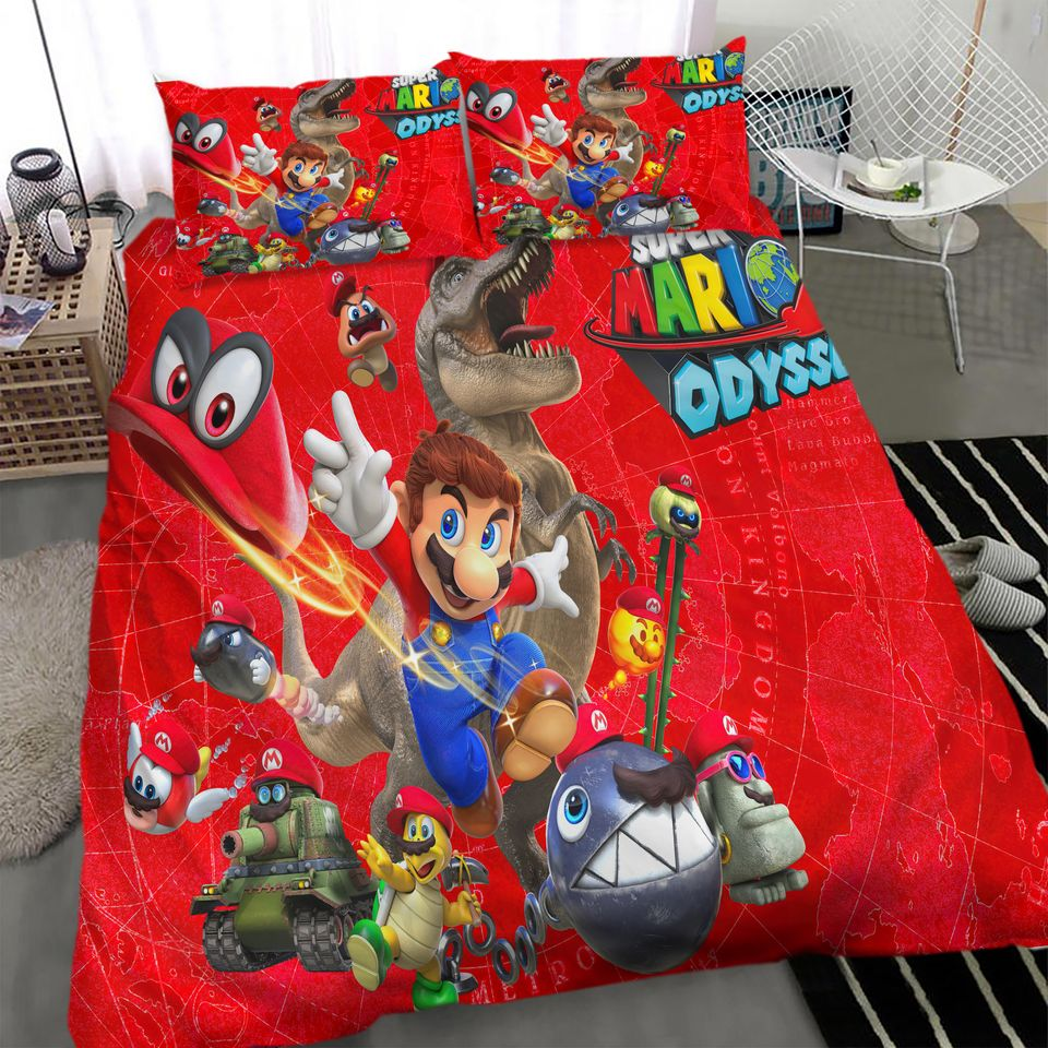 Mario Bedding Set Super Mario Odyssey Graphic Duvet Covers
