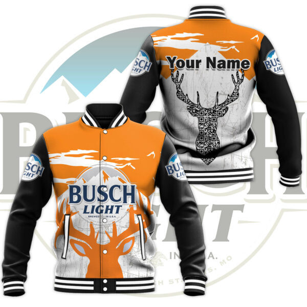 Busch Light Deer Custom Name Baseball Jacket 302