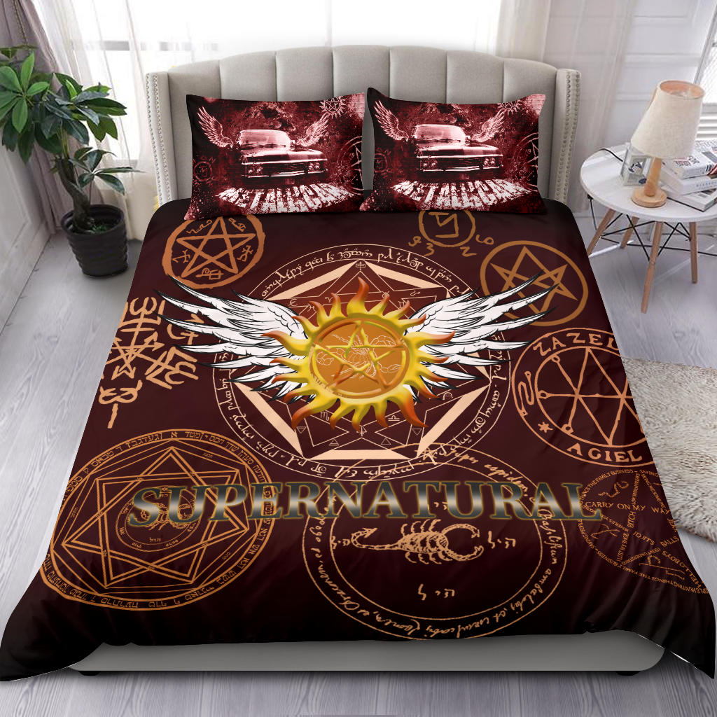 Supernatural Bedding Set Supernatural Symbol Sam Dean Winchester Duvet Covers