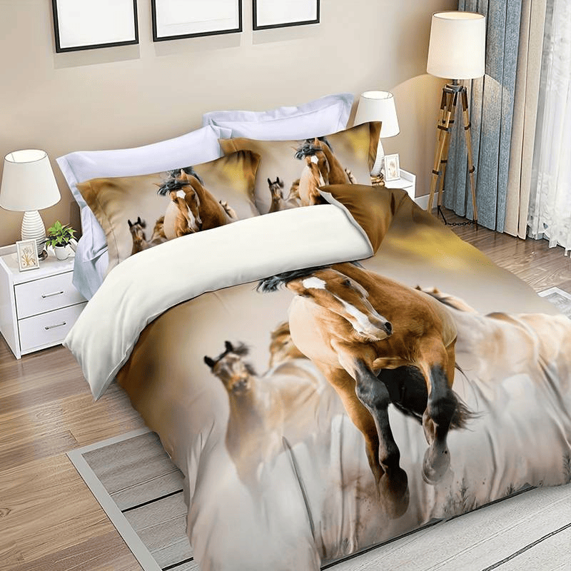 Horse Bedding Set A Heard Of Horse Graphic Duvet Covers
