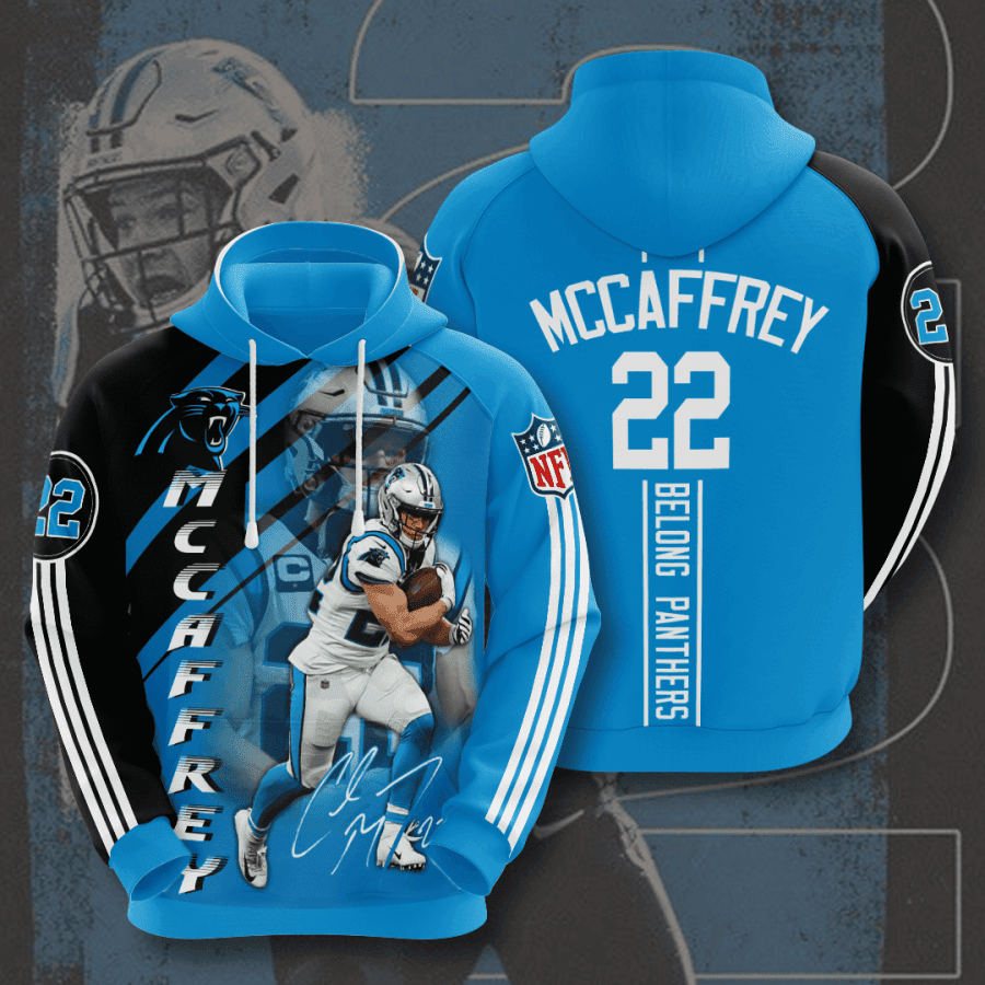Carolina Panthers 22 Christian McCaffrey 3D All Over Print Hoodie & Zip Hoodie