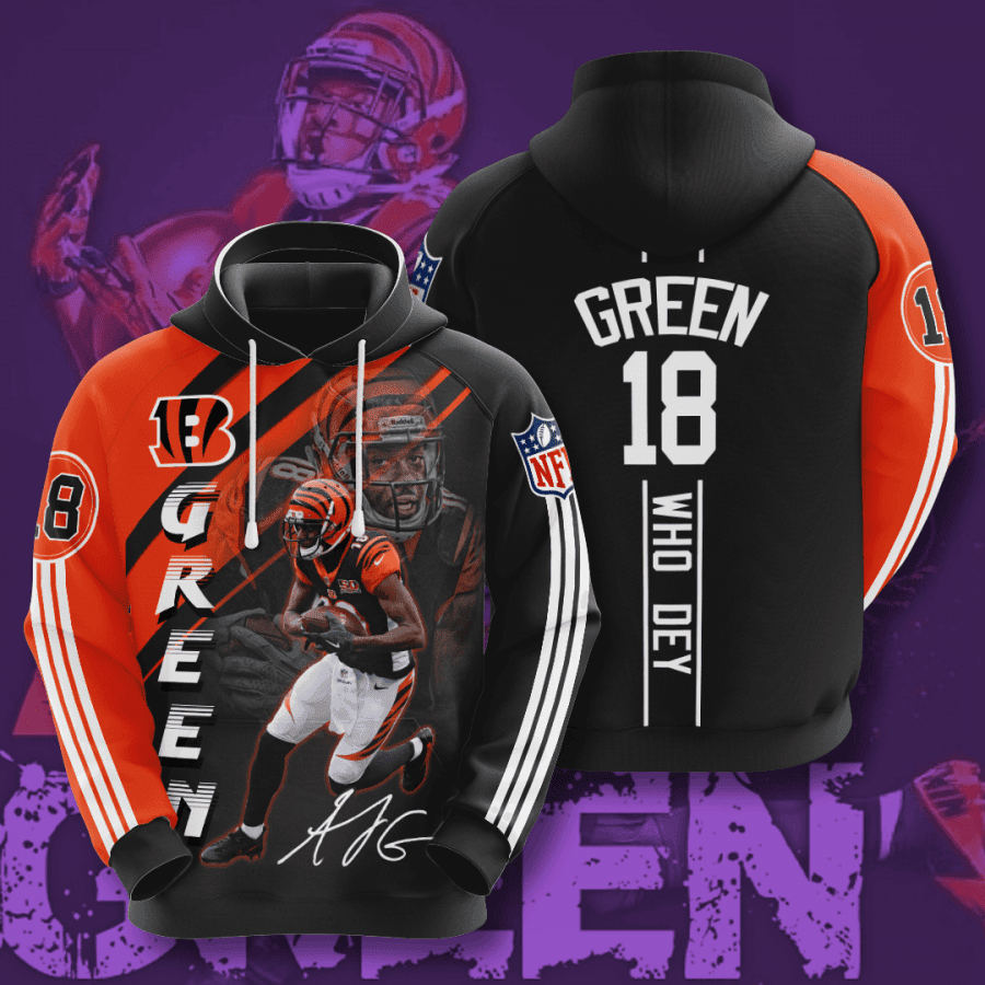 A. J. Green Cincinnati Bengals 3D All Over Print Hoodie & Zip Hoodie
