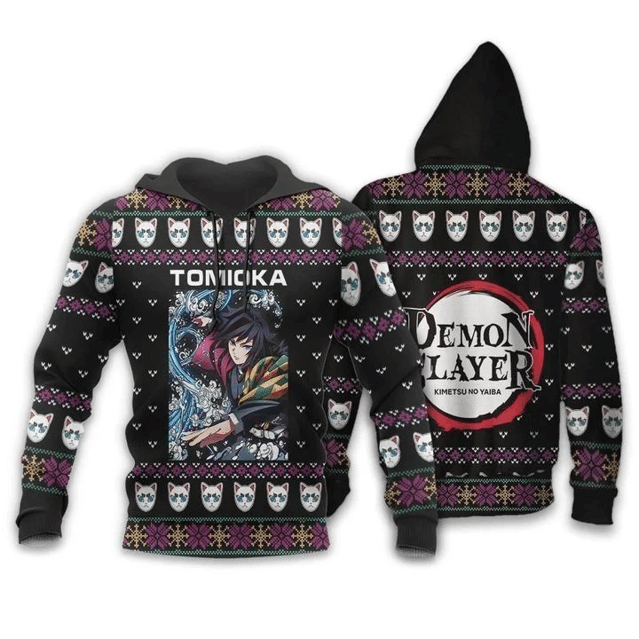 Giyu Tomioka Ugly Christmas Demon Slayer 3d Hoodie Zip Hoodie