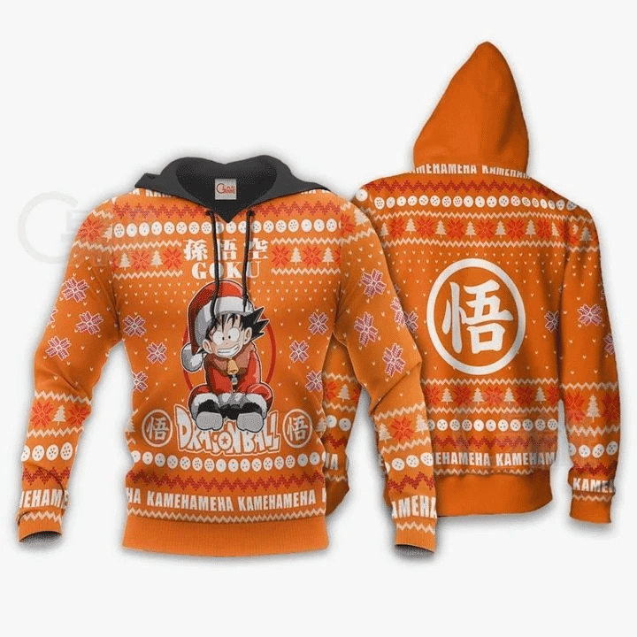 Goku Kid Ugly Christmas Dragon Ball  3d Hoodie Zip Hoodie