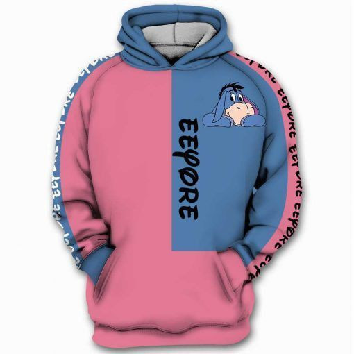 Eeyore Winnie The Pooh Pink Blue 3d Hoodie Zip Hoodie