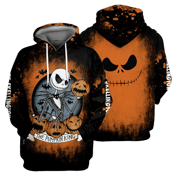 Jack Skellington The Nightmare Before Christmas 162 Cartoon Graphic Outfits Aop Hoodie, Zip Hoodie