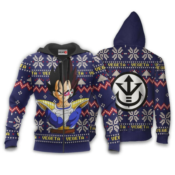 Prince Vegeta Ugly Christmas Dragon Ball Z Anime 1k336   Cartoon Graphic Outfits Aop 3d Hoodie, Zip Hoodie 2602