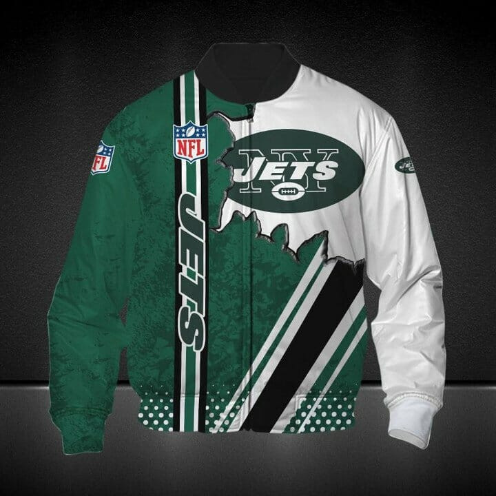 New York Jets Green White Bomber Jacket