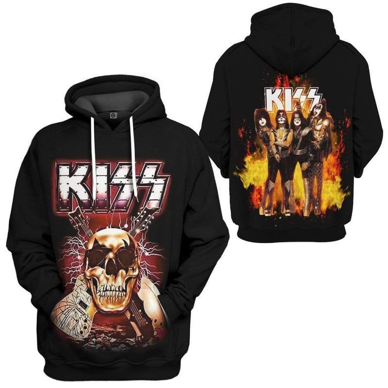 Kiss Rock N Roll Over Print 3d Hoodie Zip Hoodie
