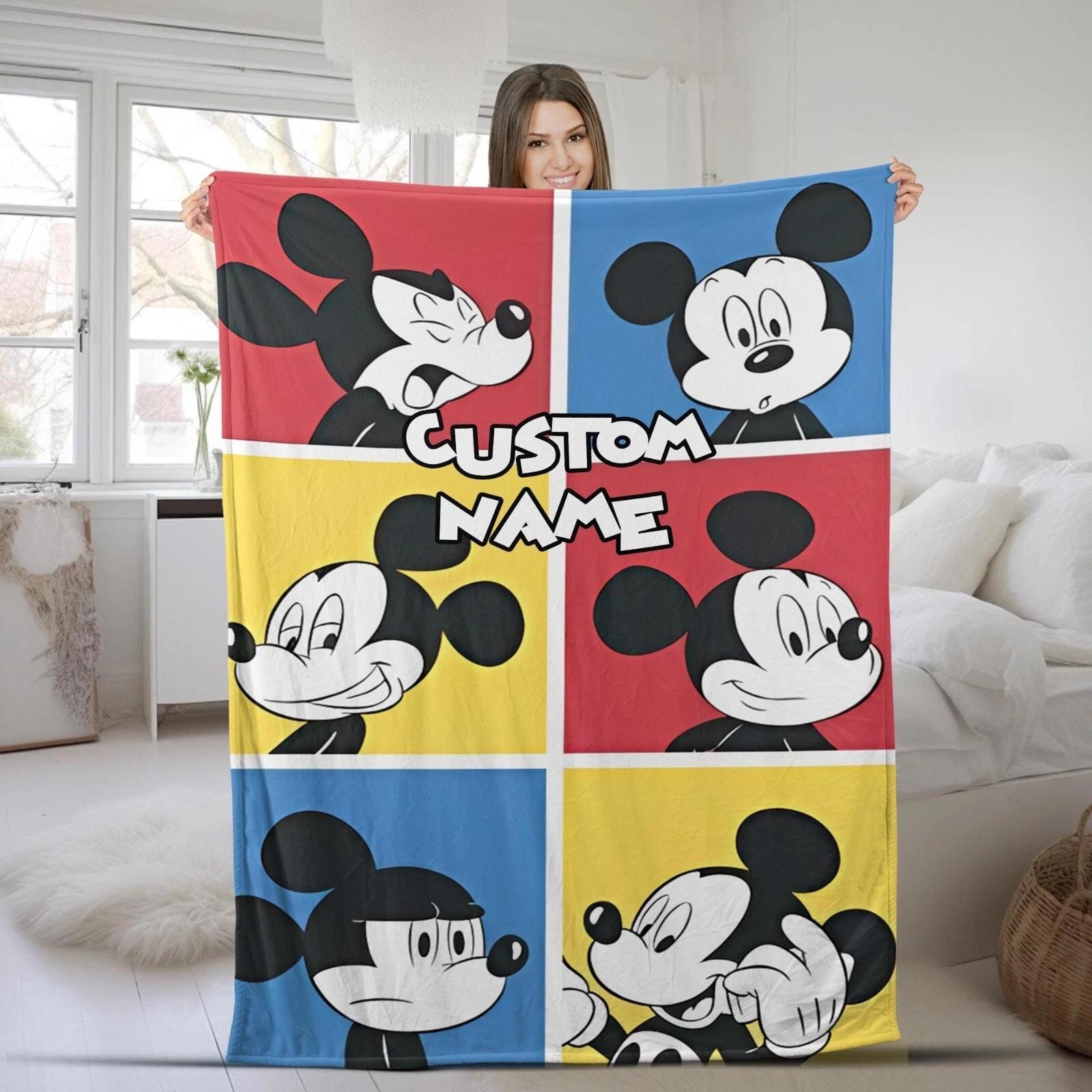 Personalized Mickey Mouse Fleece Blanket Mickey Mouse Fleece Sherpa Blanket