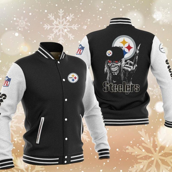 Pittsburgh Steelers Maiden Black Baseball Jacket