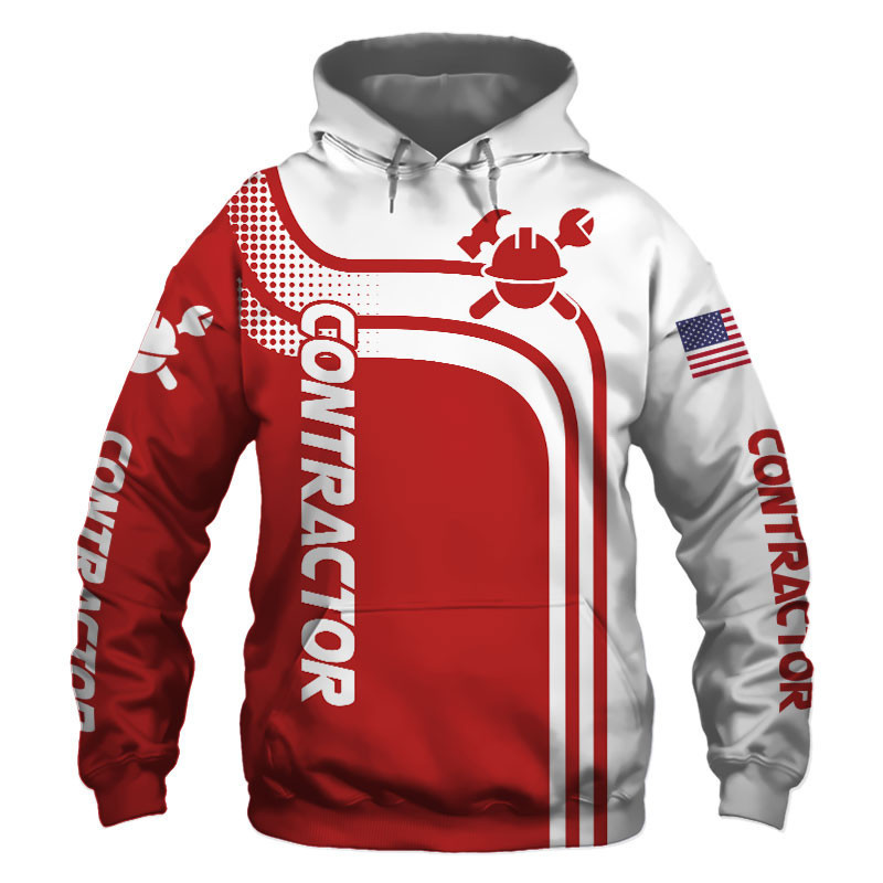 Contractor Red US Flag 3D All Over Print Hoodie & Zip Hoodie