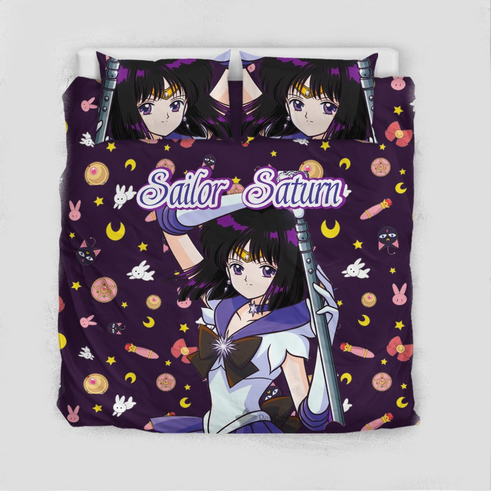 Sailor Moon Bedding Set Sailor Saturn Cute Items Pattern Duvet Covers