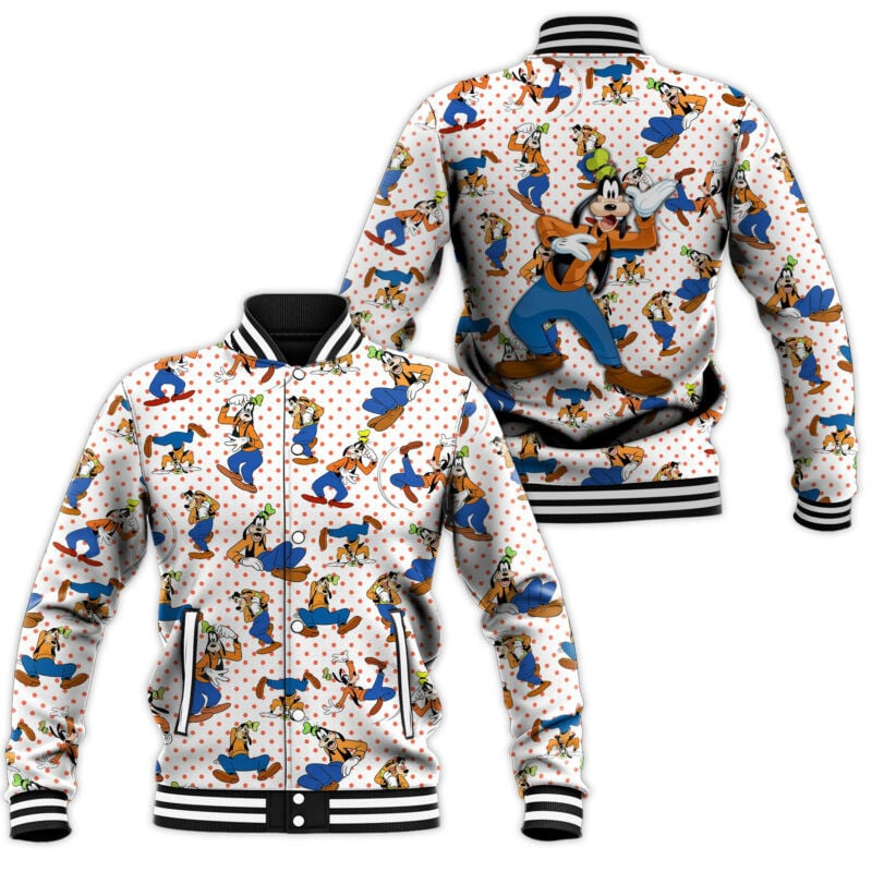 Shades Of Goofy Pattern Baseball Jacket