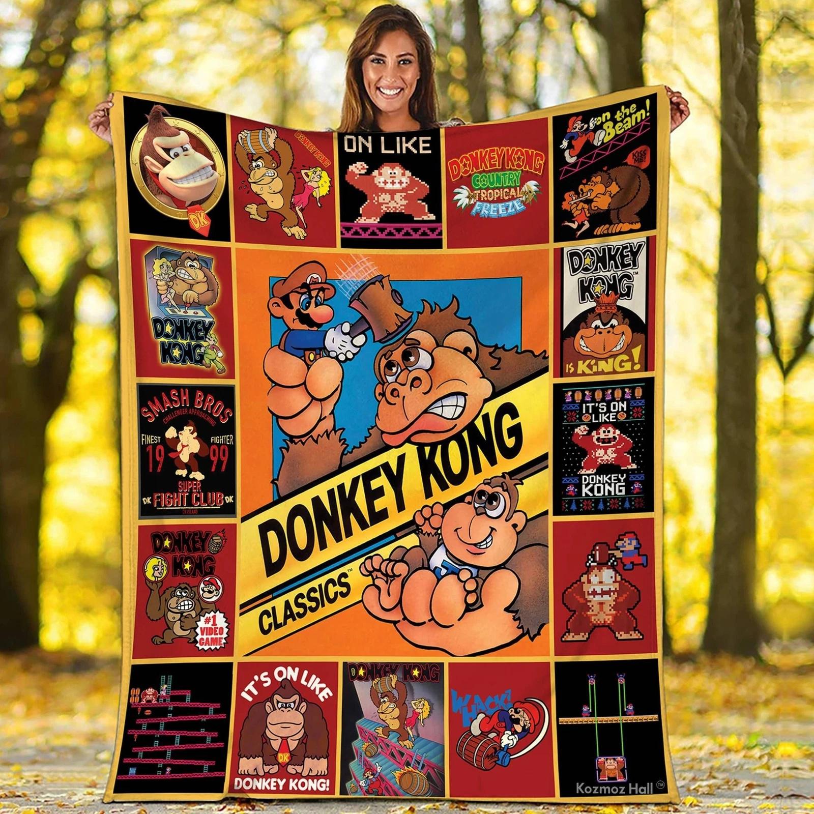 Donkey Kong Blanket Game Donkey Kong Blanket Gamer Gaming Fleece Sherpa Blanket