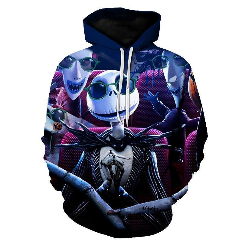 Halloween Jack Skellington and Ghost Puppy 3D All Over Print Hoodie & Zip Hoodie