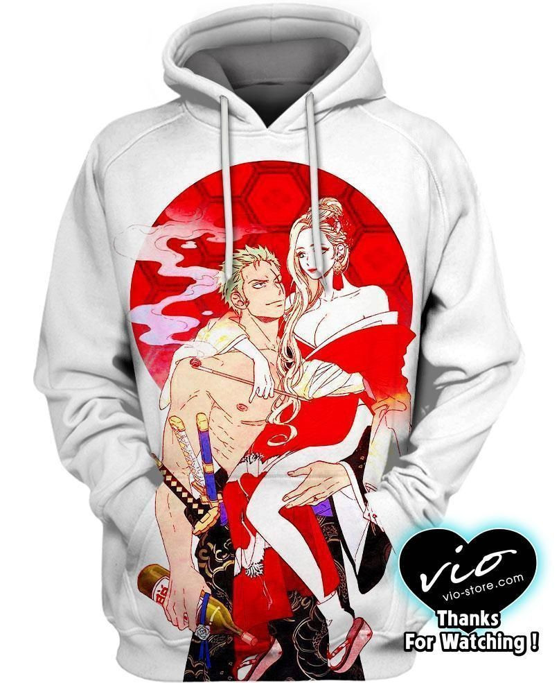 Zoro and Komurasaki 3D All Over Print Hoodie & Zip Hoodie
