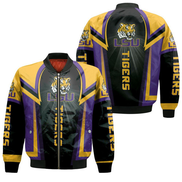 LSU Tigers Black Gold Bomber Jacket