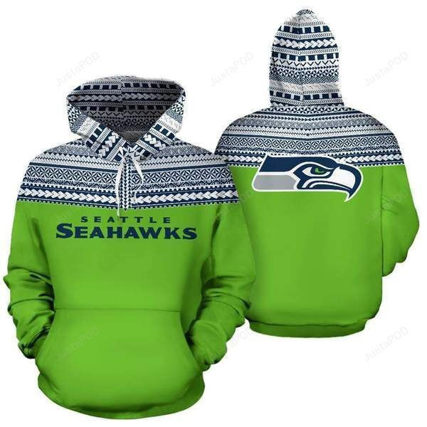 Seattle Seahawks Ncaa Football Maori Tattoo Neon Green 3D All Over Print Hoodie & Zip Hoodie
