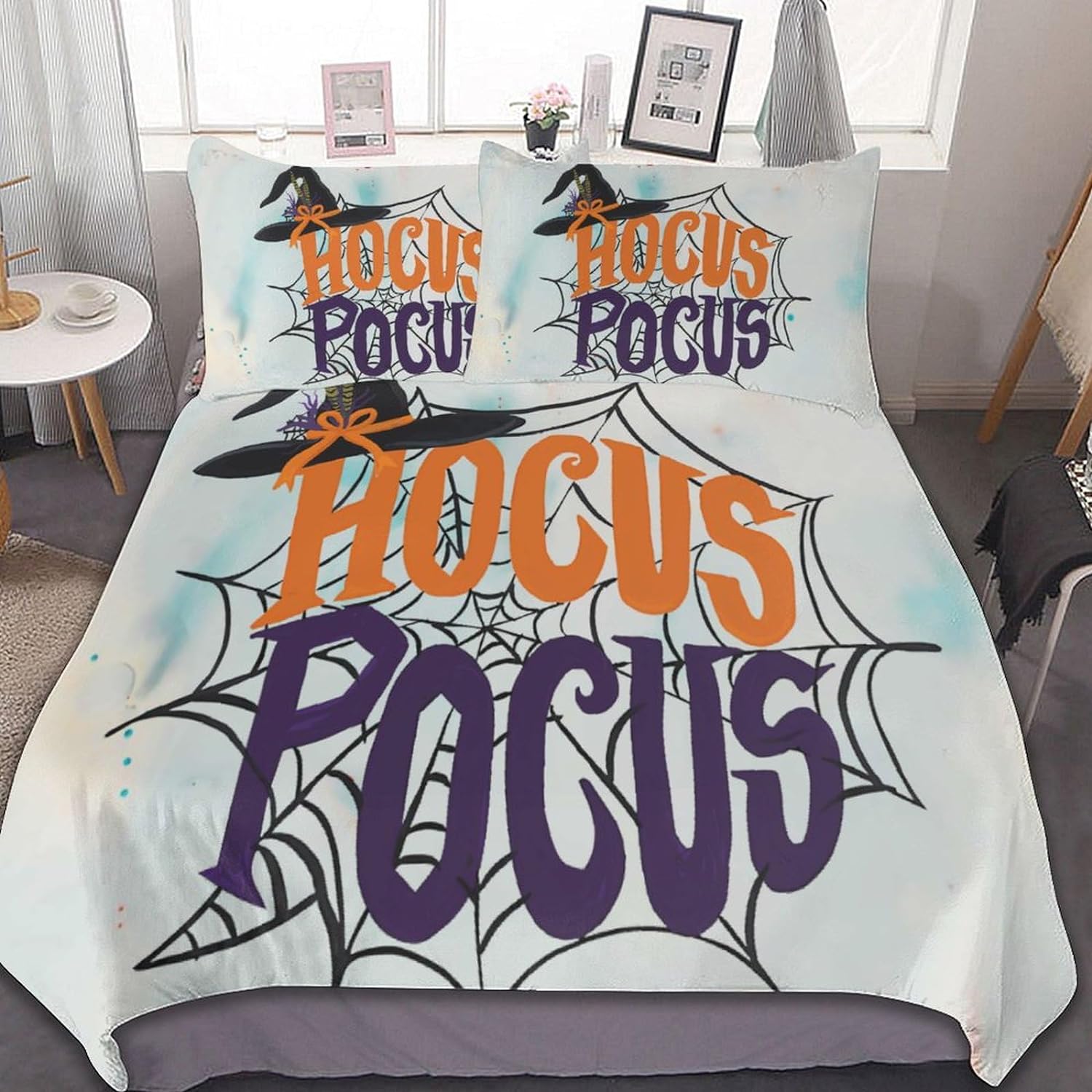 Hocus Pocus Bedding Set Hocus Pocus Witch Hat Spiderweb Duvet Covers