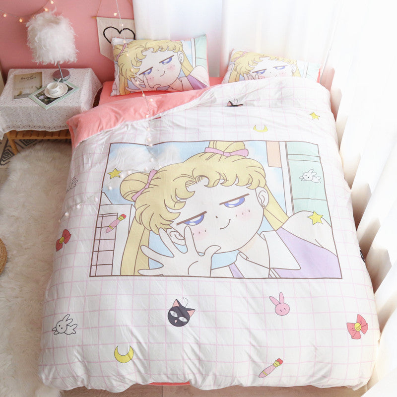 Sailor Moon Bedding Set Usagi Sailor Moon Normal Clothes Duvet Covers